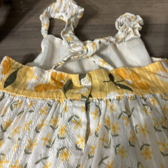 EUC CATHERINE MALANDRINO 4T YELLOW WHITE FLORAL TIERED RUFFLE SUNDRESS - Picture 5 of 12